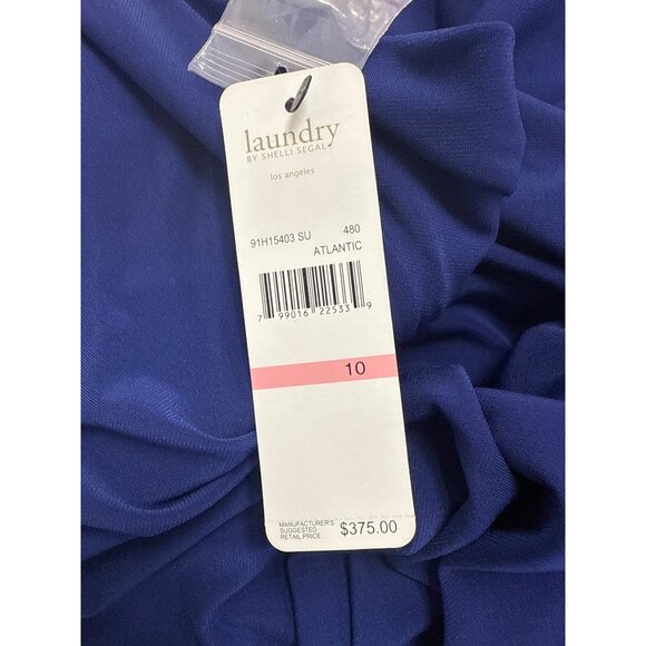 Laundry Women’s Royal Blue Gown With Beaded Asymmetrical Torso Size 10 - New - Picture 10 of 11